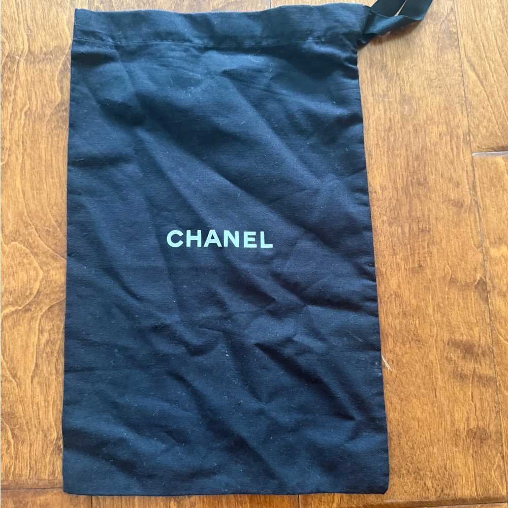 Like New Chanel Black Drawstring dust Bag 8x12